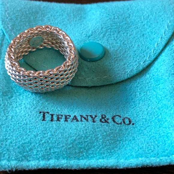 Tiffany & Co. Sterling Silver Mesh Ring Size 6 - Picture 2 of 4
